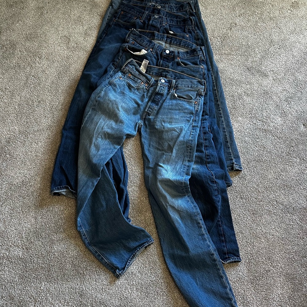 5 pairs Blue Straight Jeans Classic Denim Sold offline